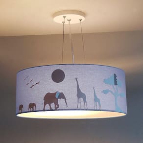 Pendente de Teto LED 50x15cm Savana 5854 Tom Luz Iluminação Azul-bebê