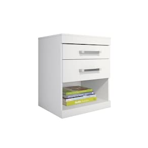 Mesa De Cabeceira Solteiro Havana C/2 Gavetas Branco - Santos Andirá