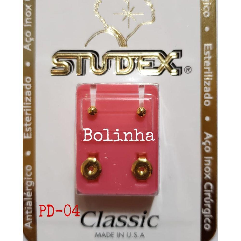 Brinco Studex Classic 2Mm Bolinha Pequena Dourado