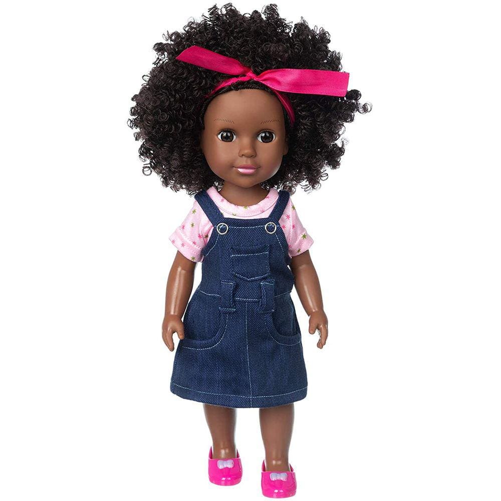 Conjunto de bonecas e roupas Fun Black Doll 14.5 Baby Girl, laváveis na África, realistas, de silicone, bonecas femininas — o melhor presente para men