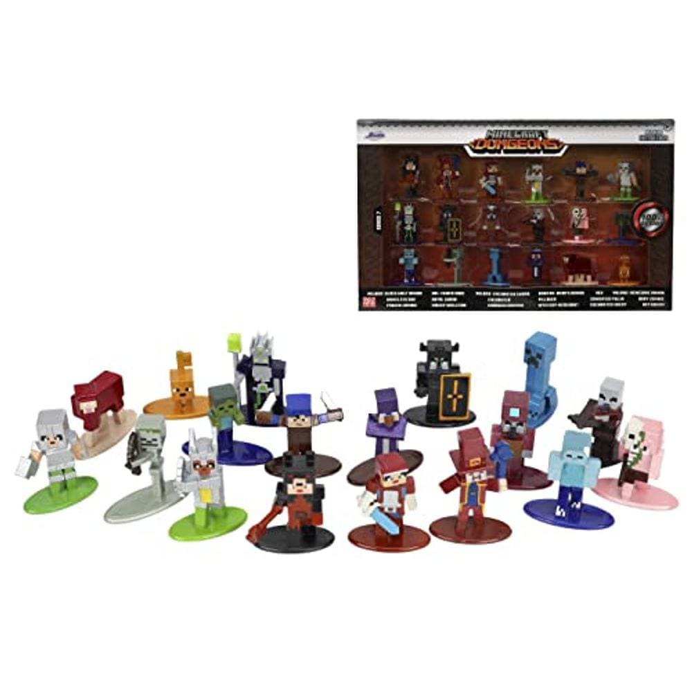 Bonecos colecionáveis do Minecraft Nano Metalfigs, pacote com 18, série 7
