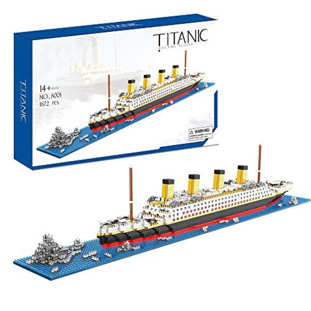 Conjunto de construção Titanic para adultos e crianças, 1872 peças com embalagem colorida