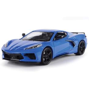 Carro fundido sob pressão C8 Stingray Blue Metallic Timeless Legends 1:24 - Motormax 79360