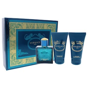 Conjunto de presentes Eros - spray EDT de 50 ml, loção pós-barba de 50 ml, gel de banho de 50 ml