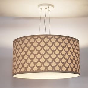 Luminária de Teto Pendente Trama 50x25cm Bege