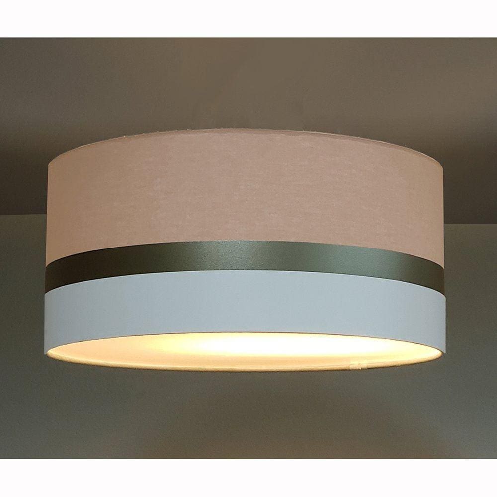 Luminária Plafon 2 Focos 15w 5724 Faixa Dupla Tom Luz Iluminação Cáqui/Bronze