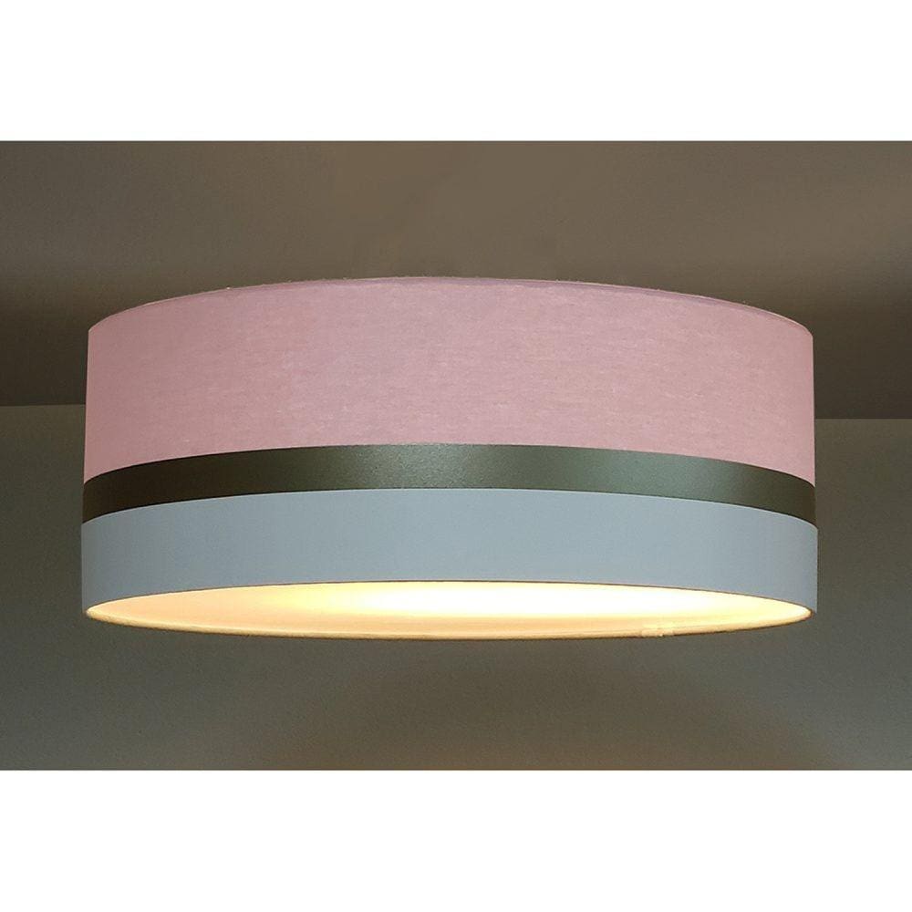 Luminária Faixa Dupla 5751 Tom Luz Iluminação Rosa-bebê/Bronze/Branco