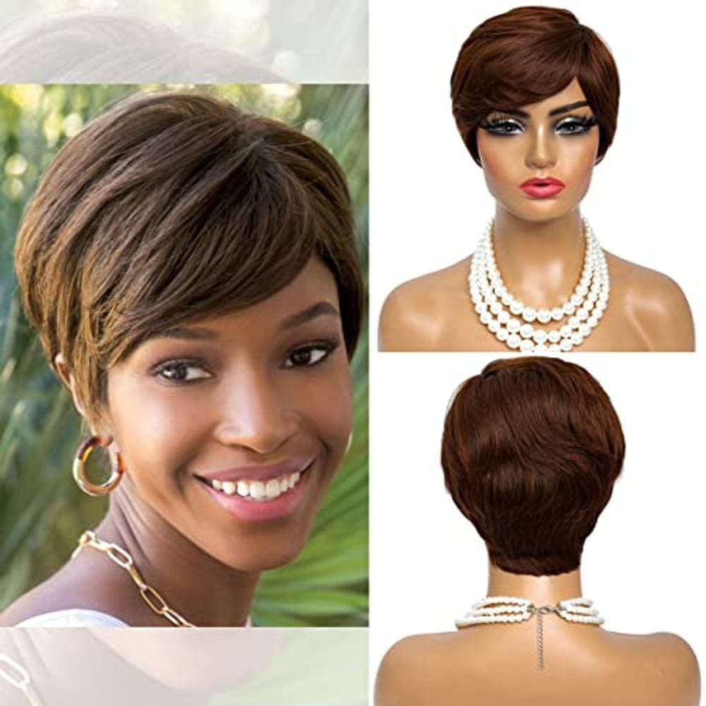 Loira Curto Feminino Feminino Haircut Straight Pelucas Pelo