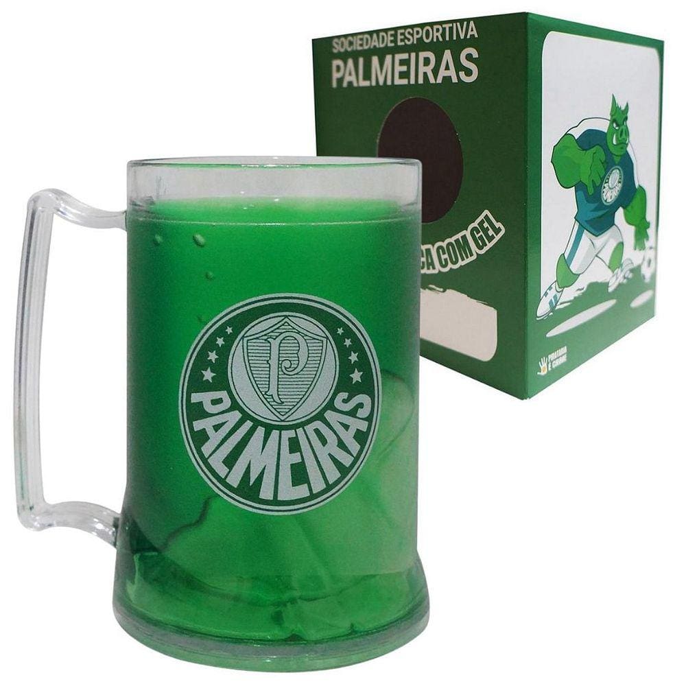 Caneca Palmeiras Escudo Gel Congelante 400 ML Oficial Porco