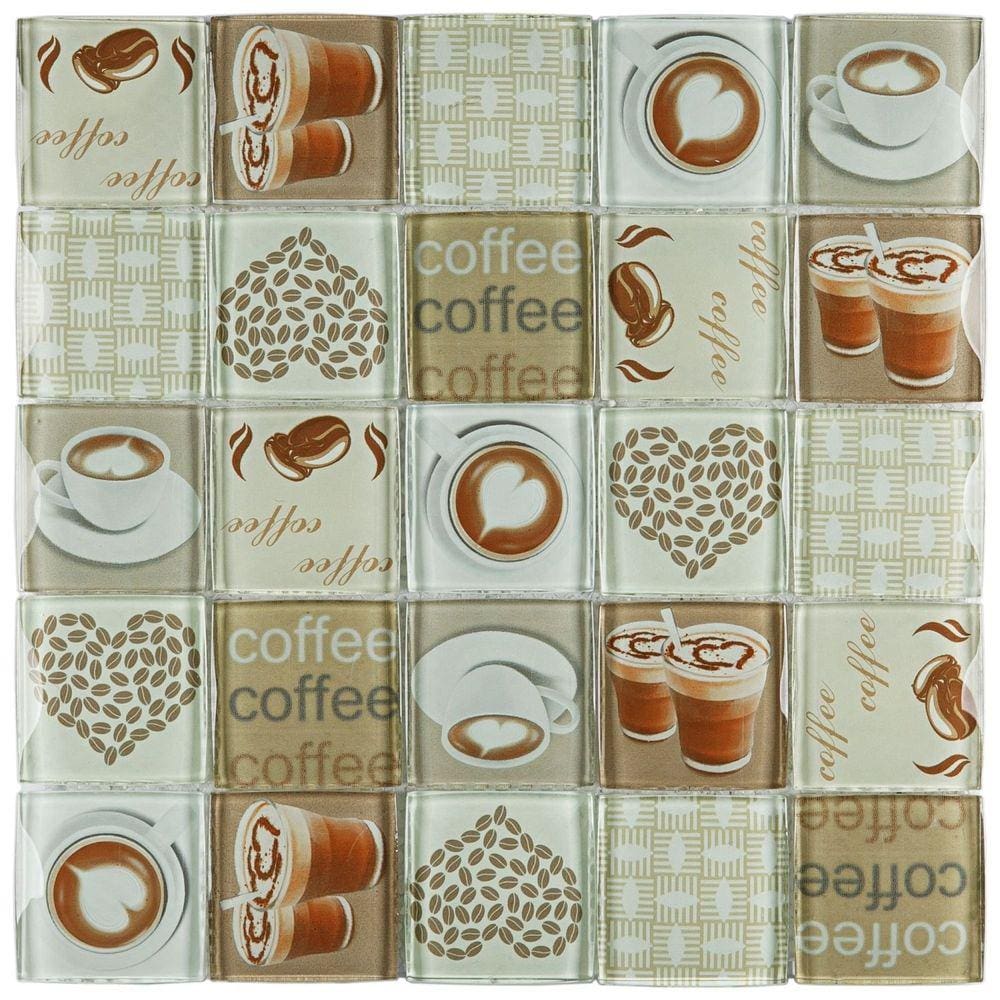 Pastilha de Vidro Patchwork 30x30cm Marrom