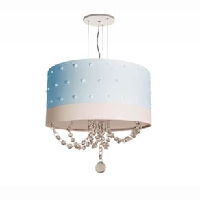 Pendente de Teto LED 30x15cm Perolas 253 Tom Luz Iluminação Azul-bebê