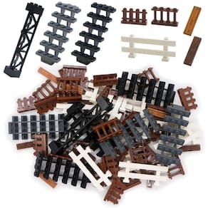 Fence Building Blocks Toys City Accessories Garden Farm Parts