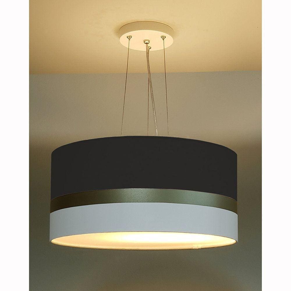 Pendente de Teto LED 30x15cm Faixa Dupla Tom Luz Iluminação Preto/Bronze/Branco