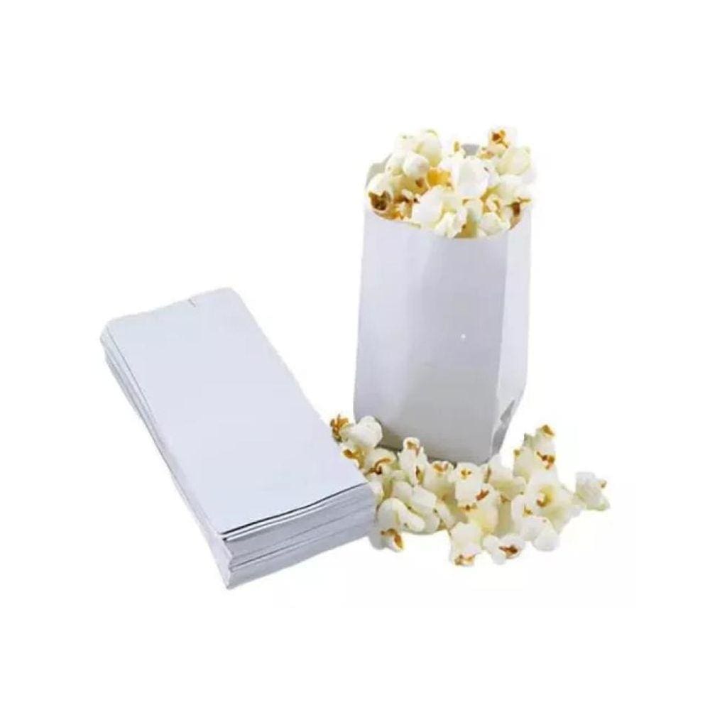 Saco Papel Pipoca Branco Monolúcido Magapel N1 C/ 500 Unid