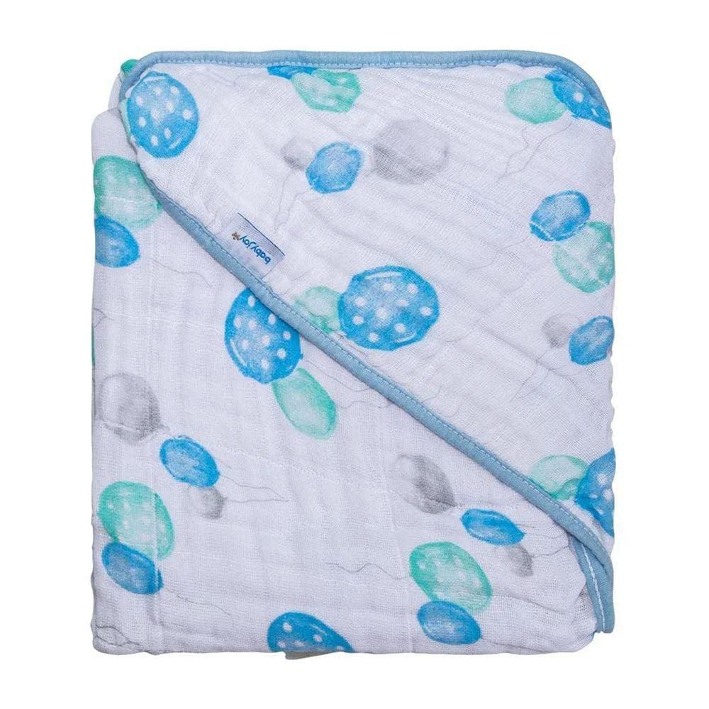 TOALHA FRALDA BABY JOY DUPLA MENINO CAPUZ Azul Balão