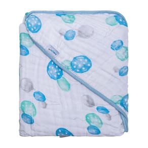 TOALHA FRALDA BABY JOY DUPLA MENINO CAPUZ Azul Balão