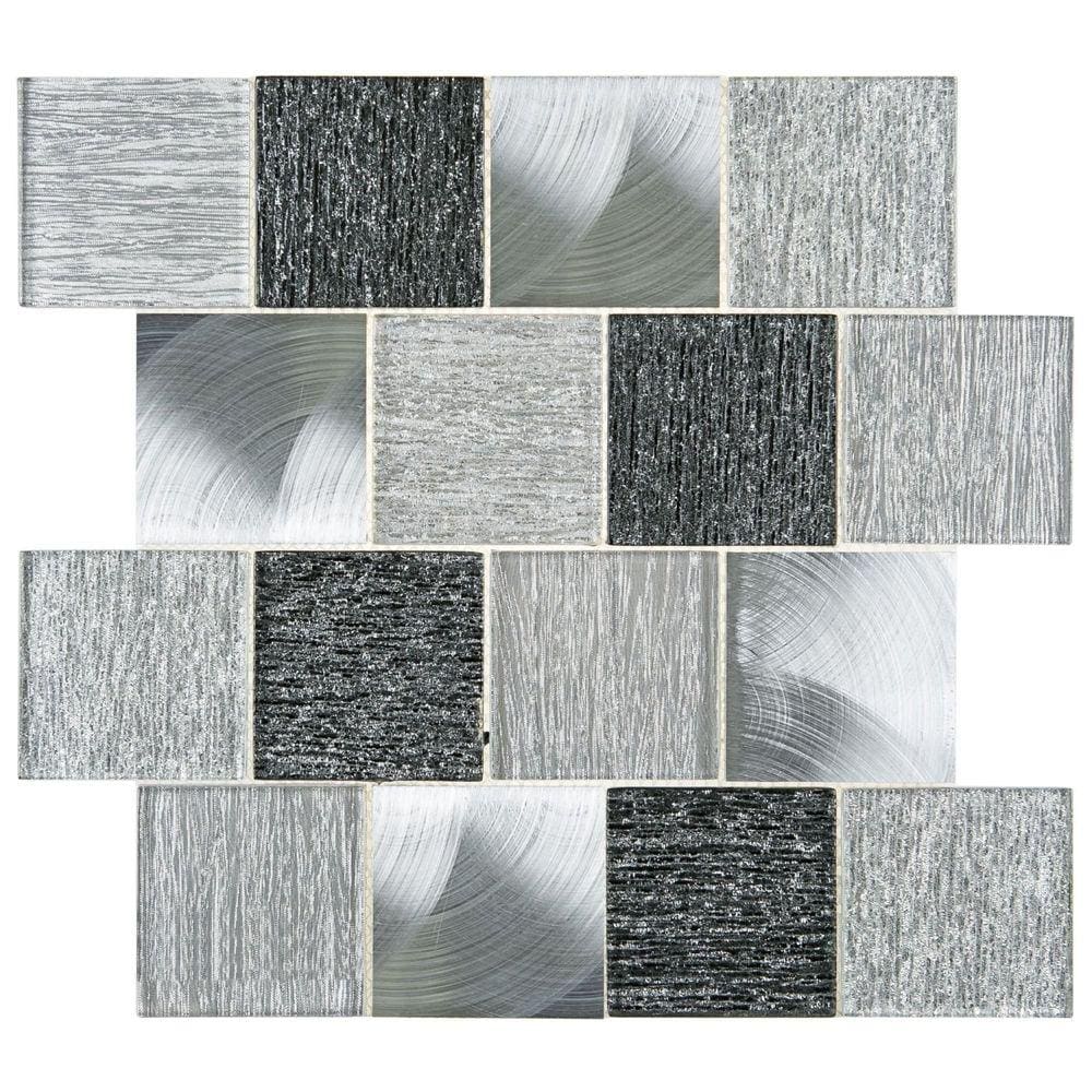 Pastilha de Vidro Renoir 30x30cm Preto/Cinza