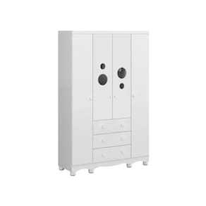 Guarda Roupa Bebê Moveis Peroba Bolinha 04 portas 03 gav MDF