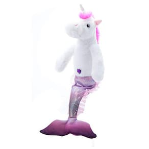 Bicho de pelúcia de mermicórnio, presente para meninas, pelúcia de sereia e unicórnio, 43 cm rosa
