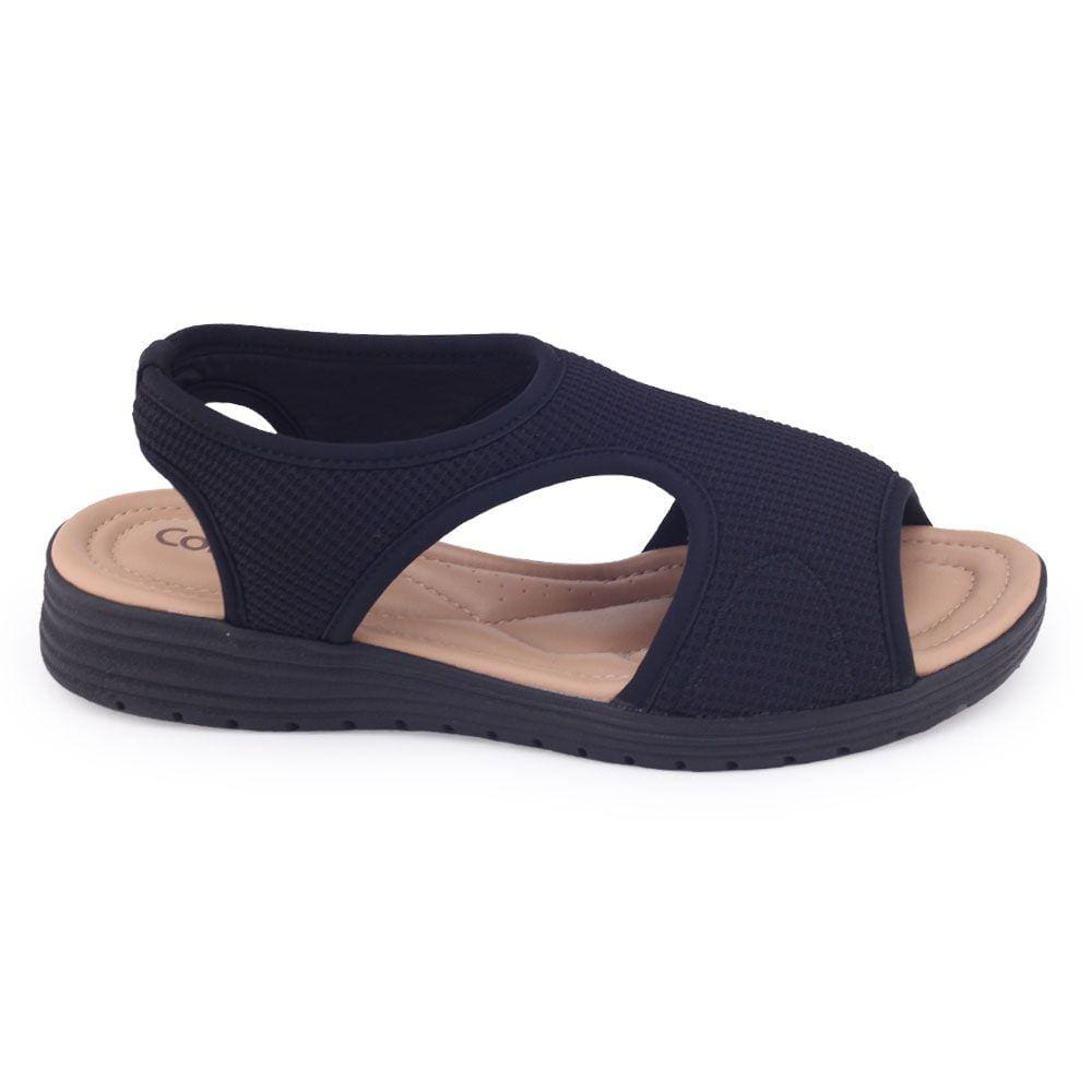 Sandália feminin Comfortflex 23-51402 Papete tecido elástico