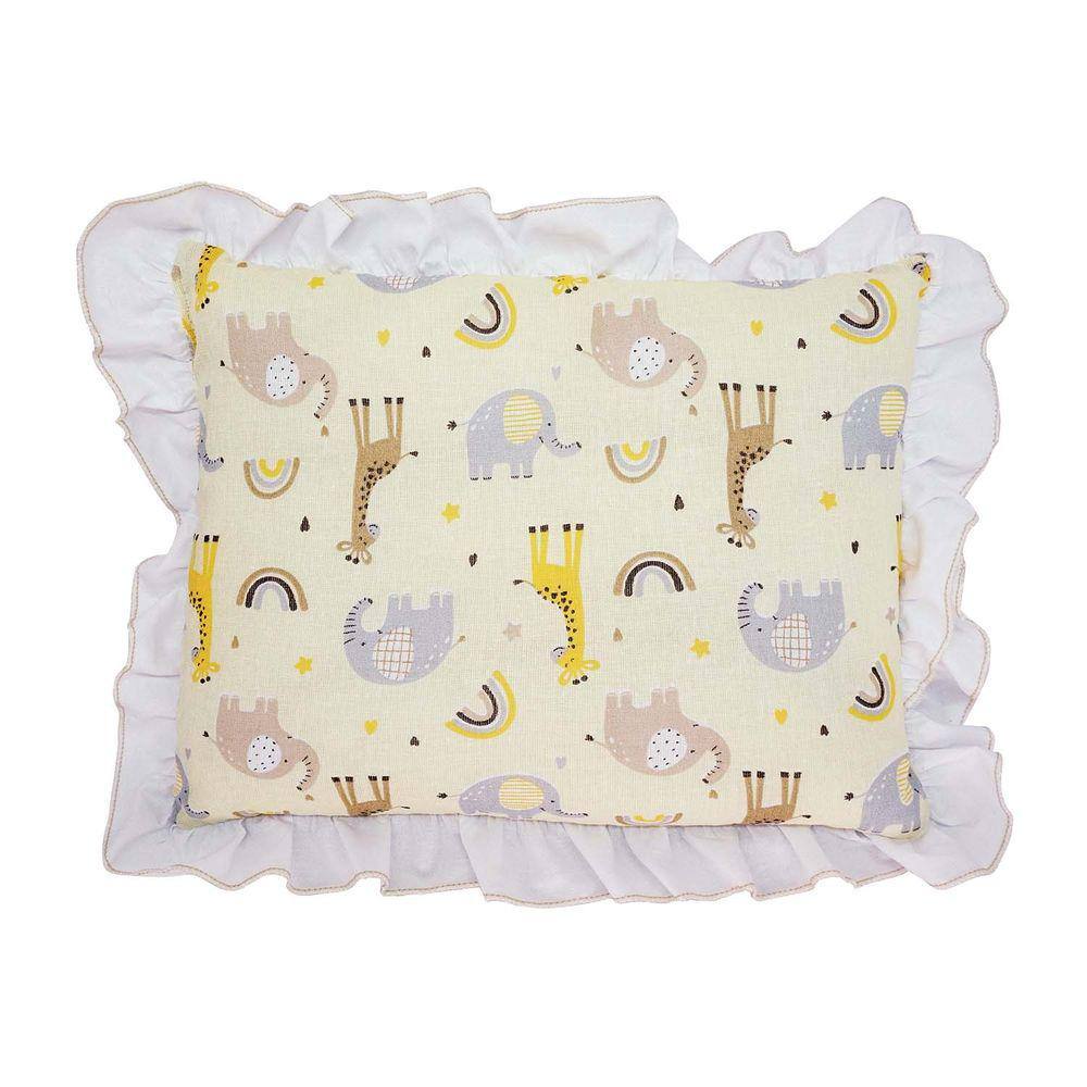 Travesseiro Com Babado Bublim Baby 100% Algodão Estampas Variadas 28X35cm