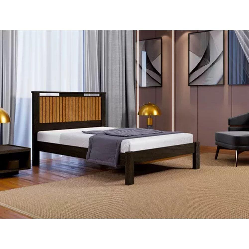 Cama Casal Ripado Alaska 100% Mdf P/ Colchão 1.88X1.38 - Carmolar