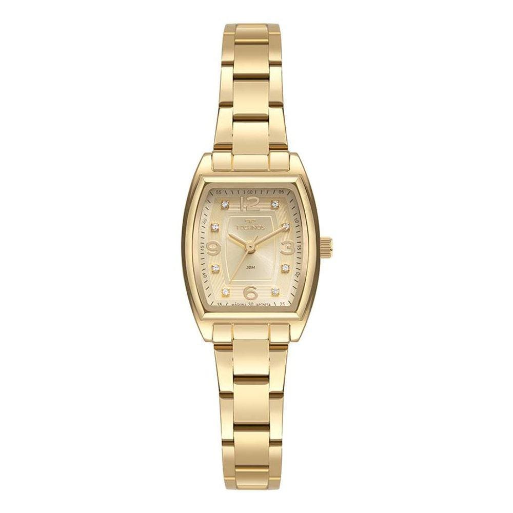 Relógio Technos Feminino Ref: 2035mxp/1d Elegance Retangular Dourado