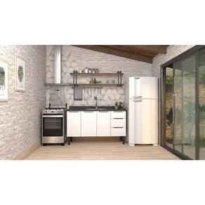 Conjunto Cozinha Jupter 100% Aço 1.50 Mt -Gabinete + Armario Aereo - Cozimax