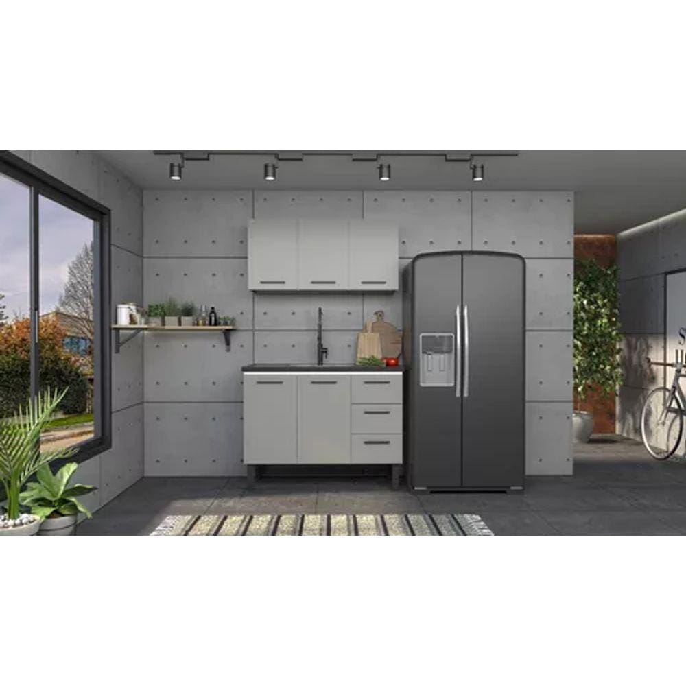 Conjunto Cozinha Gabinete C/ Armario Suspenso 100% Aço 1.20 Mt - Cozimax