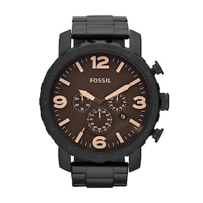 Relógio Fossil Masculino Ref: Jr1356/4mn Cronógrafo Oversized Black