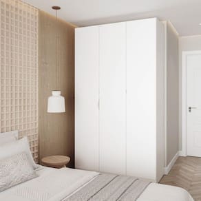 Guarda Roupa Modulado 3 Portas com Cabideiro Hera CabeCasa MadeiraMadeira Branco Geada/Cromado