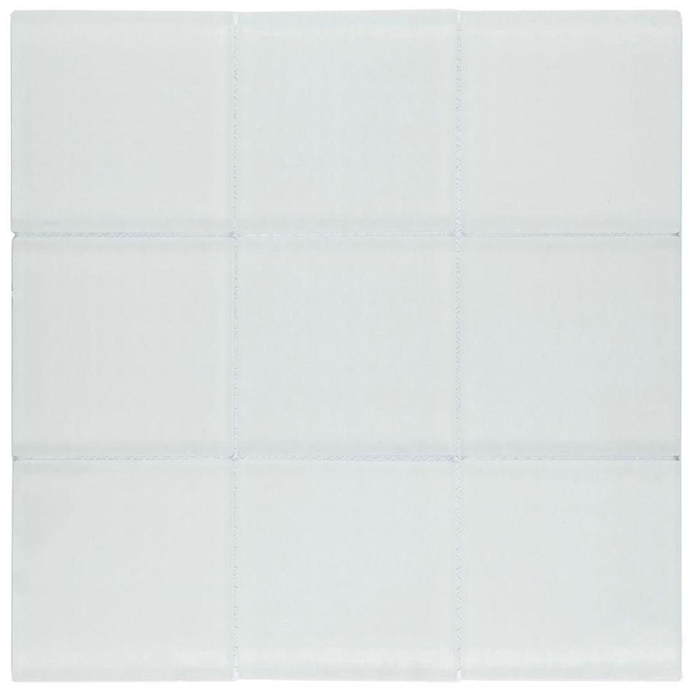 Pastilha de Vidro Patchwork 30x30cm Branco Matte