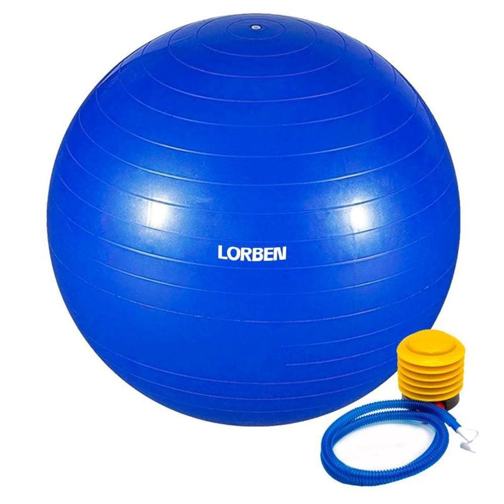 Bola para Exercícios Pilates 65cm Suporta até 150 Kg Azul