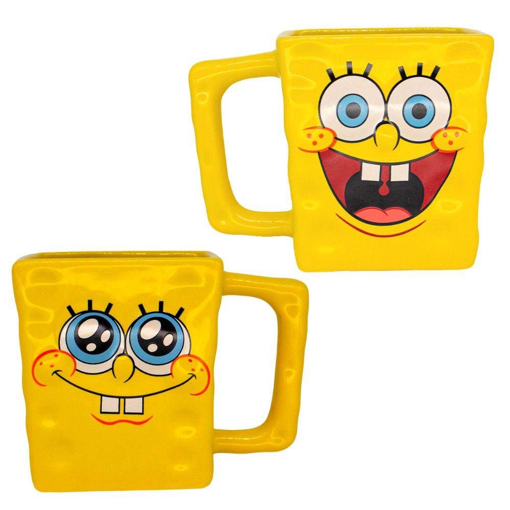 Caneca Formato Bob Esponja 3D 450ml Oficial Nickelodeon