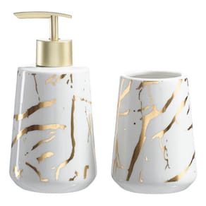 Kits Banheiro Lavabo de Porcelana Dispenser Sabonete Premium