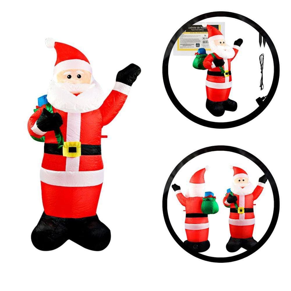Inflável Papai Noel LED Jardim Bivolt Natal 1,30m