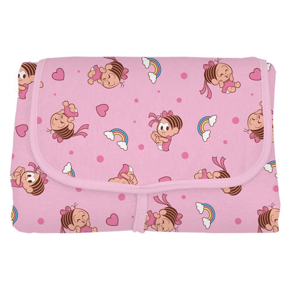 Trocador Portátil Turma Da Mônica Baby 100% Algodão Rosa 43Cm X 67Cm