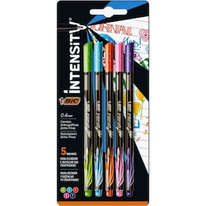 Caneta Com Ponta Porosa Intensity 0,4 mm Colors 5 Cores Bic