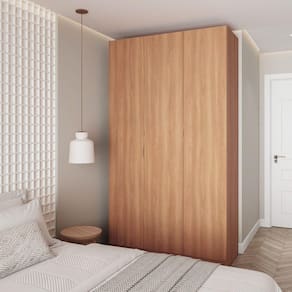 Guarda Roupa Modulado 3 Portas com Cabideiro Hera CabeCasa MadeiraMadeira Louro/Cromado
