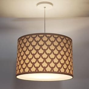 Luminaria de Teto Pendente Recorte Trama 40x25cm Bronze