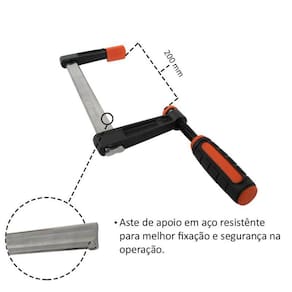 Grampo Sargento Tipo F 80200mm Aço Carbono - Fixman