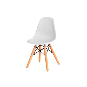 Cadeira Infantil Eames Polipropileno Base Madeira Florida Kids Fratini Móveis Branco
