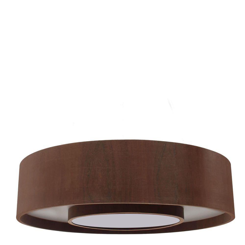 Plafon Redondo Anel 60Cm - 8 Luzes - Imbuia