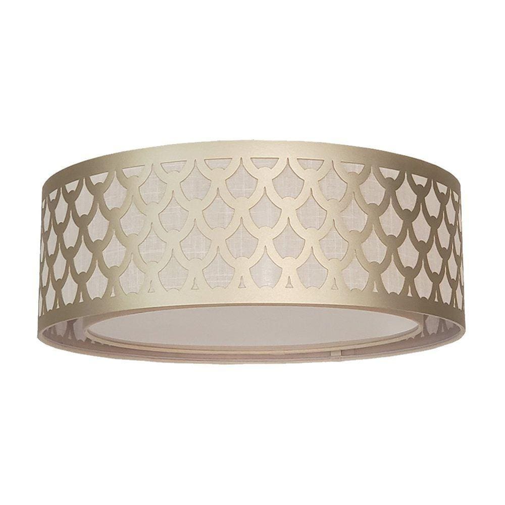 Plafon Trama Cúpula Dupla Bronze 50x16cm 6180 Tom Luz Iluminação Bronze