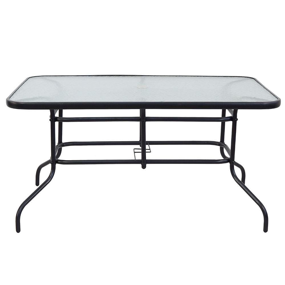 Mesa Retangular com Vidro Preto Just Home Collection