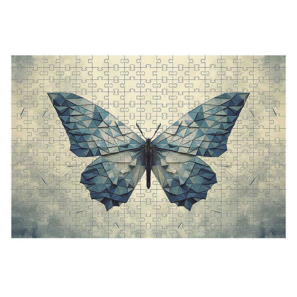 Quebra-cabeça Cognitivo Borboleta Azul 300 peças MDF