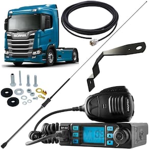 Rádio Px 80 Canais Argentina Black 1,08m Scania Streamline Lado Carona Parafusos