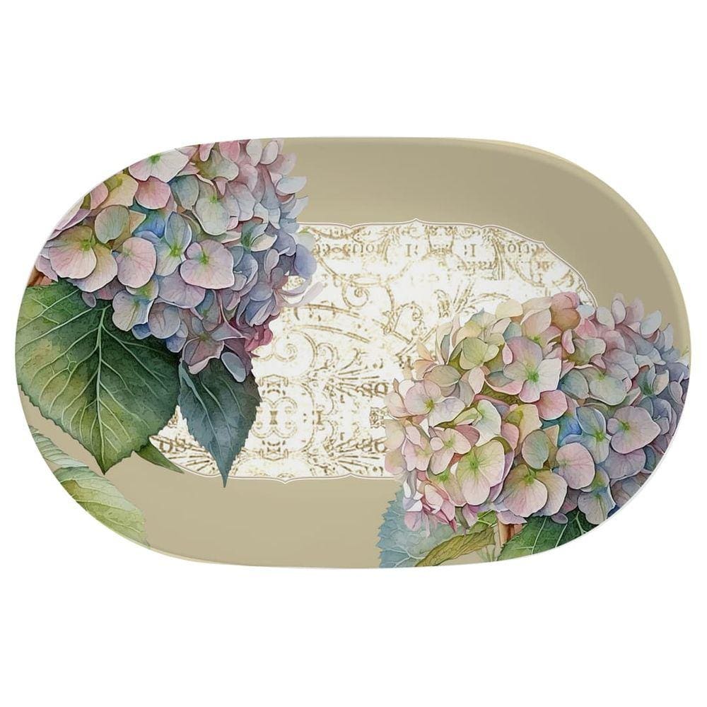 Travessa Acetinada Hortênsia 34cm em Cerâmica Alleanza