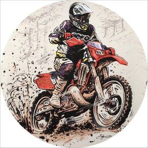 Painel Redondo 3D Sublimado Moto Frd-2643