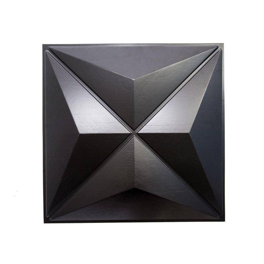 Kit 25 Placas Revestimento Parede Pvc Relevo Estrelar Preto